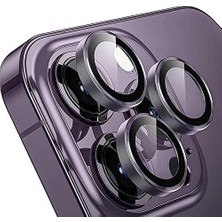 Esmo Home 14 Pro Max/14 Pro Ile Uyumlu Cmcov Kamera Lens Koruyucu Kolay Tak Çıkar Ergonomik Ince Tasarım Kırılma ve Çizilme Önleyici Derin Mor