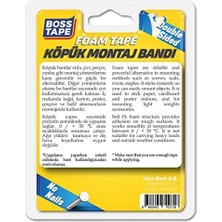 Esmo Home Çift Tarafli Köpük Aksesuar Montaj Bandi 5 Kg, 19 mm x 2 Metre Boyut