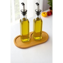 Esmo Home Smartizi 2 Bölmeli Oval Doğal Bambu Sunum Tabağı - 23X12 cm Yuvarlak Hatlı Çerezlik, Sosluk ve Kahvaltılık