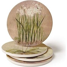 Esmo Home Coasterstone AS465 Blumen Emici Altlık ile Spor Ayakkabısı, 4 Adet