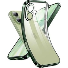 Esmo Home - 17 ile Uyumlu Kılıf Tam Kamera Korumalı Metalik Parlak Renkli Kenarlı Yumuşak Silikon Lensli Kapak - Yeşil