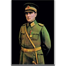 Sprout Store Bayrak Siyah Atatürk Üniformalı Portre Raşel Dijital Baskı Bayrak 100 x 150 cm