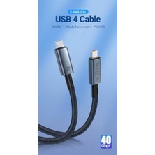 Esmo Home ZR851 240W USB 4.0 40GBPS 8k Thunderbolt Görüntü Aktarım ve Hızlı Şarj Kablosu 2 Metre