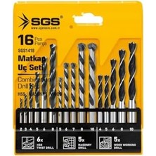 Esmo Home Sgs 16 Parça Ahşap, Metal ve Matkap Ucu Seti, Profesyonel Delme Takımı, Model SGS1418