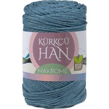 Yenibağ Han Makrome 3mm 200GR 130M Premium El Örgü Ipi (Mavi)