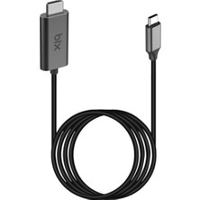 Yenibağ BX02HB Usb-C To 4K@30Hz HDMI Kablo 1.8 Metre Windows Mac Android Uyumlu Hdcp Destekli Gri
