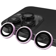 Esmo Home 14 Pro ile Uyumlu Kamera Lens Koruyucu Çerçeveli Koruyucu Cl-07 Mor