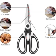 Esmo Home Xesha Keskin Mutfak Makası, Çok Amaçlı Paslanmaz Çelik Makas, Tavuk, Balık, Et, Sebzeler, Otlar, Barbekü, Çiçekler, Kuruyemişler Için Mutfak Makası Ağır Hizmet Tipi Çelik Makas