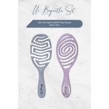 Esmo Home Professional Üç Boyutlu Geri Dönüştürülebilir Saç Fırçası Mavi ve Mor