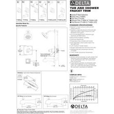 Esmo Home T14164 Ashlyn Küvet Döşeme, Krom, 6 x 6 x 8 Inç