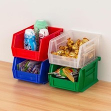 Esmo Home 30210 12,7 cm 4-Inç x 3 Inç Plastik Istiflenebilir Asmak Için Akro Bin,, 24LÜ Paket, 30210