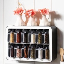 Esmo Home Promosyonca 12 Li Baharat Takımı, 12 Adet Baharat Kaşığı, 24 Adet Baharat Etiketi, 1 Adet Baharat Standı