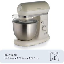Esmo Home Ariete Vintage Mutfak Şefi Bej 1588/03 - Stand Mikser, Hamur Yoğurma Makinesi, 1200 Watt, 2400 Watt Kilitli Motor, 5,5 Litre Paslanmaz Çelik Hazne, Pulse, 3 Farklı Hazne Içi Aparat