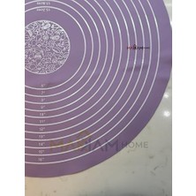 Esmo Home Silikon Pişirme Pasta Mat Seti, Ölçülerle Hamur Açma Seti Silikon Yapışmaz Mat, Pasta, Kabuk, Kurabiye, Ekmek, Hamur Işleri, Makarna Için Mutfak Tezgah Matı Yuvarlak, Ölçülü (Mor)