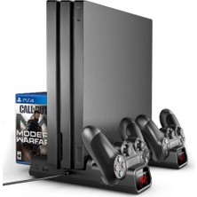 Esmo Home Ps4 Pro ve Slim Için Fanlı Dikey Soğutucu ve Kol Şarj Edici Organizatör Stand TP4-882