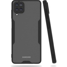 Esmo Home Galaxy A22 Uyumlu Kılıf Mat Kamera Korumalı Silikon Platin - Siyah
