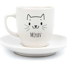 Esmo Home Miyav Krem Türk Kahvesi Fincanı - Hediye Seramik Türk Kahvesi Fincanı