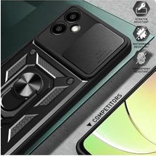 Esmo Home - Galaxy A07 ile Uyumlu Kılıf Kamera Korumalı Sürgülü Yüzüklü Armor Military Tank Koruyucu Kapak