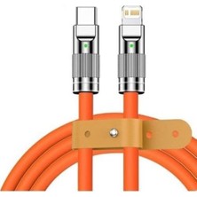 Esmo Home 6A Type-C To Ios Lightning Sıvı Silikon Data Hızlı Şarj Kablosu - Bakır Döşeme - 1.5 Metre - Katlanmaz Kırılmaz Turuncu