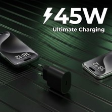 Esmo Home Nodar 45W Süper Hızlı Usb-C Şarj Aleti Seti | 1 Metre Type-C To Type-C Kablo Dahil | Pd Hızlı Şarj, Kısa Devre ve Yüksek Voltaj Korumalı | Siyah, ND1007