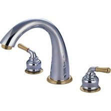 Esmo Home KS2364 Naples Roman Tub Filler, Parlatılmış Krom ve Parlatılmış Pirinç By