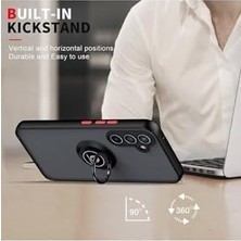 Esmo Home - Galaxy A17 ile Uyumlu Kılıf Mat Parmak Izi Yapmaz Renkli Tuşlu Korumalı 360 Yüzüklü Standlı Military