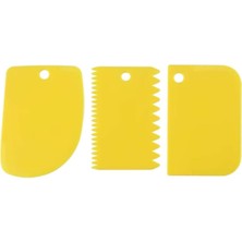 Esmo Home Plastik Hamur, Pasta, Börek Şekillendirme, Kazıma, Kesme Seti, Sarı, 3'lü Set