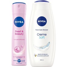 Esmo Home Creme Soft Kremsi Dokunuş Banyo ve Duş Jeli 500 ml + Kadın Sprey Deodorant Pearl&beauty 150 ml