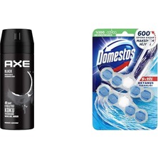 Esmo Home Axe Erkek Deodorant & Bodyspray 48 Saat Etkileyici Koku (150 Ml)(1) Domestos Okyanus Ferahlığı 5'li Güç Duopack Tuvalet Bloğu (1 x 2 Adet)(3)