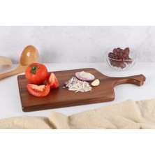 Esmo Home Deconox Doğal Akasya Ahşap Kesme Tahtası Saplı, Et, Peynir, Ekmek, Sebze ve Meyve Servis Tepsisi Için Ahşap Mutfak Doğrama Tahtası (46 * 18.5 * 1.5cm)
