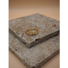 Stelle Jewelry Altın Renk Sonsuzluk Figürlü Taşlı Kadın Yüzük
