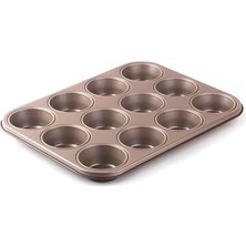 Esmo Home Tantitoni Kahverengi 12Lİ Muffın Kalıbı 27X35CM
