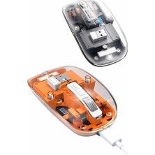 Urfakent Mouse Fare Kablosuz Mouse Fare Şarjlı Bluetooth Sessiz 5 Tuşlu Şeffaf