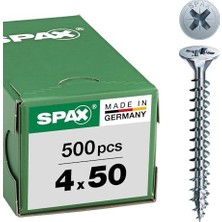 Esmo Home Spax Vidası, 4,0 x 50 Mm, 500 Adet, Yıldız Z2, Gömme Başlı, Tam Dişli, 4 Cut, Wirox A3J, 1081010400505