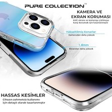 Esmo Home Bix 14 Pro Max Pure Renk Geçişli Şeffaf Kılıf Çizilmeye Dayanıklı Darbe Emici Mavi