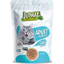 Jungle Adult Instinct - Somon Eti Parçalı Yetişkin Kedi Konservesi (Pouch)