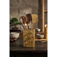 Özgürce Modern Altın Renkli Tezgah Üstü Şık Kaşıklık, Dekoratif ve Kullanışlı