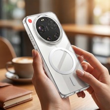 Caseonn Xiaomi 17 Ultra Kılıf Magsafe Özellikli Sararmaz Kristal Sert Kapak Şeffaf