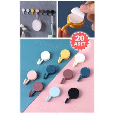 Özgürce Renkli 20 Adet Duvar Askısı, Vidasız, Hafif ve Pratik Kurulum, Dekoratif