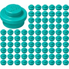 LEGO Yedek Parçalar: Plate Round 1X1: 100 Adet 1x1 Plate Round Parts Dark Turquoise - Turkuaz 4073