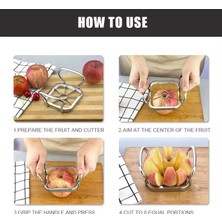 Esmo Home Orret Home 304 Paslanmaz Çelik Elma Dilimleyici – 8 Dilim Meyve Kesici, Kaymaz Saplı Elma Doğrayıcı, Pratik Meyve Dilimleme Aparatı