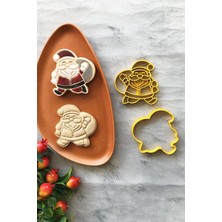 Esmo Home Sarı Torbalı Noel Baba Hamur Şekillendirici/kurabiye Kalıbı/seramik Kalıbı / 9x9 cm