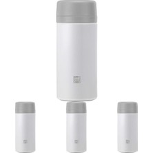 Esmo Home Zwıllıng Thermoçay Demlikli Matara, 420 ml | Paslanmaz Çelik | Beyaz-Gri 4lü Paket