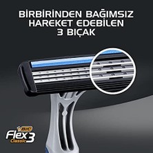 Esmo Home Bıc 3 Erkek Tıraş Bıçağı 3'lü Blister (3 Bıçak), Birbirinden Bağımsız Hareket Edebilen 3 Bıçak, Oynar Başlık, Aloe ile Zenginleştirilmiş Kayganlaştırıcı Jel Şerit