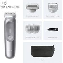 Esmo Home Vücut Tıraş Makinesi Series 7, +6 Aksesuar, Kompakt, Smartlight, BG7550