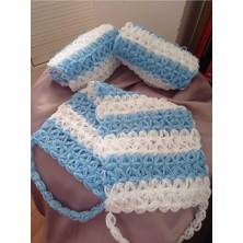 Esmo Home Rapithwin El Yapımı Örgü Doğal Lif Mavi (40X16 Cm), Tek Ebat