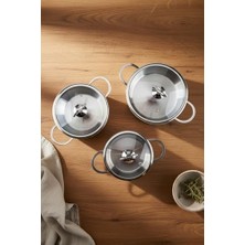 Esmo Home Bernardo Meyra 6 Parça Çelik Sahan Seti (16-18-20 Cm)