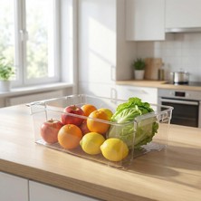 Esmo Home Deconox Buzdolabı Içi Düzenleyici Tezgah Organizer Saklama Kabı Buzdolabı Içi Düzenleyici Tezgah Organizer Saklama Kabı: Pratik ve Düzenli Depolama (Şeffaf)