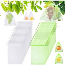 Esmo Home Bolivia's Meyve Koruma Çantaları, 50 Parça 15X20 cm Drawstringlı File Çanta, Yeniden Kullanılabilir Meyve ve Sebze Ağları, Ağaç ve Bitkilerinizi Koruyan Bahçe File Çantaları