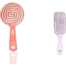 Esmo Home Pro Üç Boyutlu Oval Saç Fırçasıxnascita Pro Vegan Açma/tarama Saç Fırçası Lila